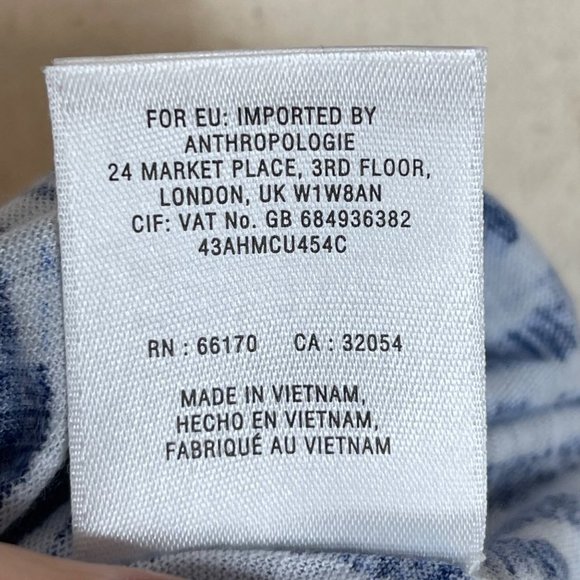 Anthropologie Meadow Rue Sleeveless Blue and White Aztec Tank Top Blouse Size XS - Picture 7 of 7